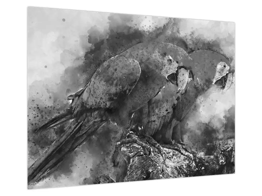 Nowość Schilderij - Aquarel papegaaien