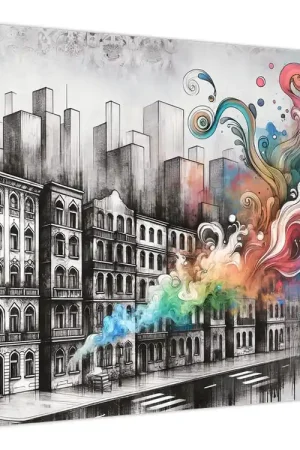 Schilderij - Industriëel leven Autentyczny