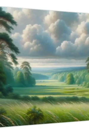 Schilderij - Groene landschap Autentyczny