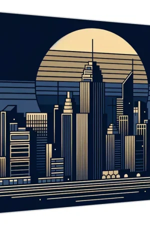 Schilderij – Geometrische stad Nowość