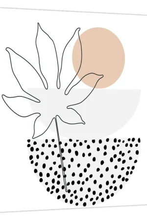 Oryginalny Schilderij - Lijntekening bloemen N⁰3