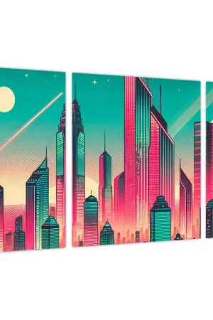 Schilderij – Metropool in pop-artstijl Oferta