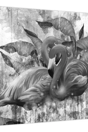 Schilderij - Flamingo's graffiti Ekspresowa dostawa