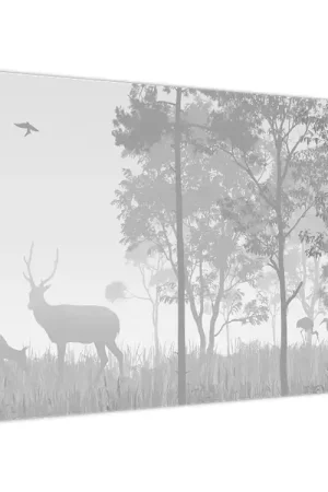 Schilderij - Weiland met herten Wysoka jakość