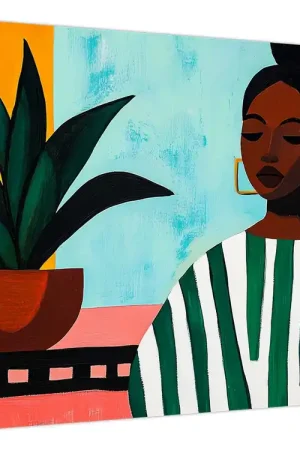 Darmowa dostawa Schilderij - Vrouw met bloem