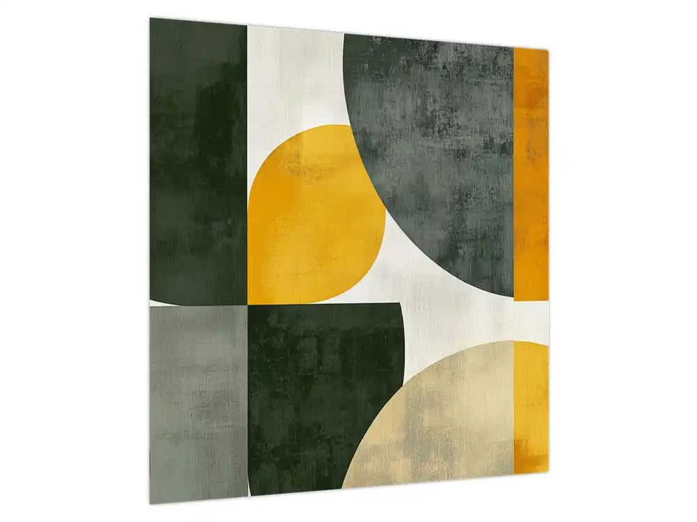 Oferta Schilderij - Abstractie in olijfgroen