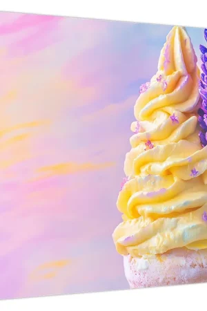 Schilderij - IJsje met lavendel Darmowa dostawa