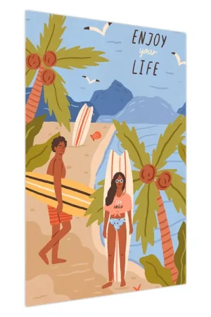 Zwrot pieniędzy Schilderij - Geniet van je leven