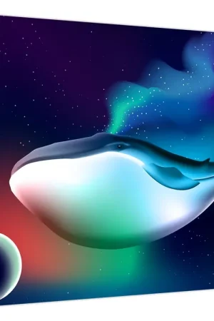 Szybka dostawa Schilderij - Een walvis in de ruimte