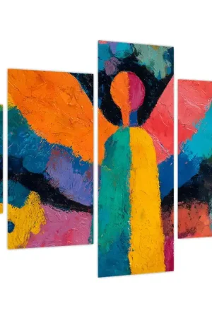 Tylko dziś Schilderij - Abstracte engel met bloemen