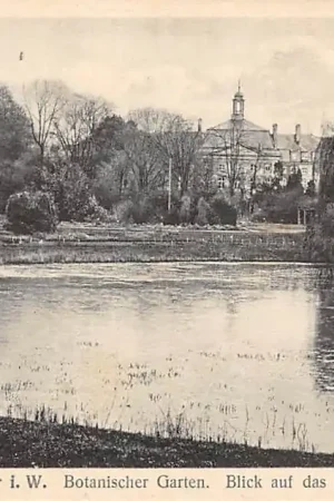 Zamów teraz Duitsland Münster i. W. Botanischer Garten Blick auf das Schloss 1926 Kasteel Deutschland Europa HC61760