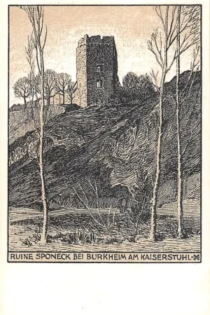 Duitsland Schloss Ruine bei Burkheim am Kaiserstuhl Vogtsburg Kasteel Deutschland Europa HC61834 Zamów teraz