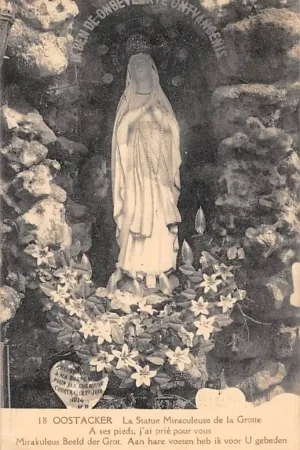 Darmowa dostawa België Oostacker Oostakker Lourdes Mirakuleus Beeld der Grot Aan hare voeten heb ik voor u gebeden Europa HC61423