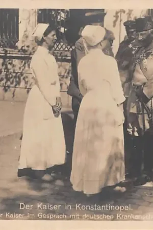 Darmowa dostawa Duitsland Konstantinopel Der Kaiser im Gesprach mit deutschen Krankenschwestern Fotokaart Turkije Türkiye Deutschland Koningshuis Europa HC60819
