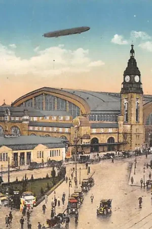 Duitsland Hamburg Zeppelin Hauptbahnhof Tram Treinen Spoorwegen Bahn 1913 Deutschland Europa HC59577 Szybka dostawa