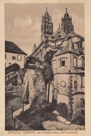 Zwrot pieniędzy Duitsland Schloss Comburg bei Schwäbischen - Hall Baptisterium 1918 Kasteel Deutschland Europa HC59508