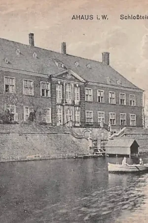 Autentyczny Duitsland Schloss Ahaus i. W. Schlossteich Münsterland Kasteel Deutschland Europa HC59505
