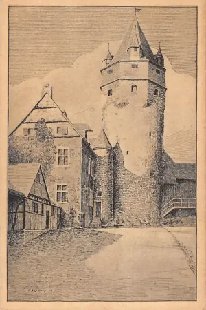 Duitsland Schloss Burghof Altena an der Lenne im Märkischen Kreis 1927 Kasteel Deutschland Europa HC59424 Nowość