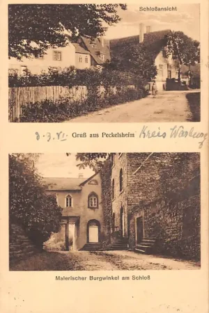 Duitsland Schloss Peckelsheim Kreis Warburg Schloss ansicht und Malerischer Burgwinkel am Schloss Kasteel Deutschland Europa HC59331 Szybka dostawa