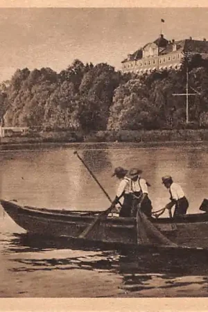 Duitsland Konstanz Insel Mainau Bodensee Schloss Fischerboot Vissers schip 1921 Kasteel Deutschland EuropaHC59266 Kup teraz