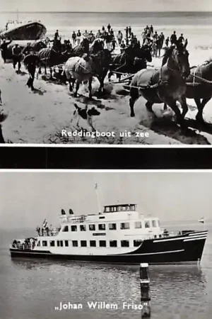 Wyprzedaż Ameland Het Oerd Reddingboot uit zee Noordzeestrand 1964 HC47697
