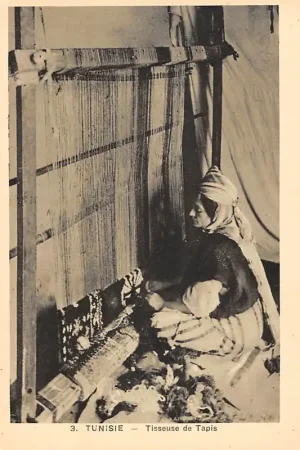 Tunesië 3. Tunisie Tisseuse de Tapis Afrika Klederdracht HC47643 Tani
