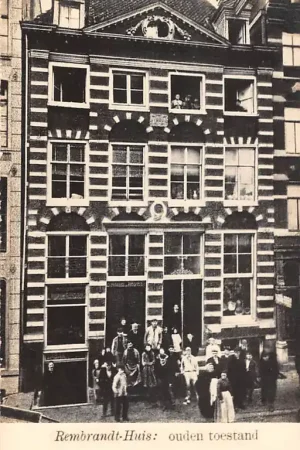 Amsterdam Rembrandt-Huis ouden toestand Fotokaart HC47555 Autentyczny