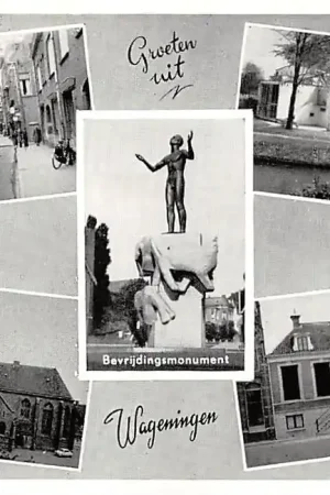 Tani Wageningen Hoogstraat Ned. Herv. Kerk Bevrijdings monument Stadsschouwburg Stadhuis HC47454