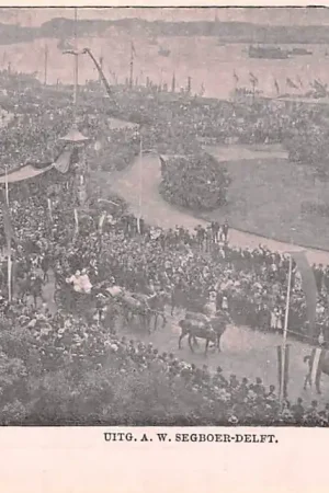 Autentyczny Rotterdam Maas station Koninklijk bezoek Emma en Wilhelmina rond 1900 Koningshuis HC47395