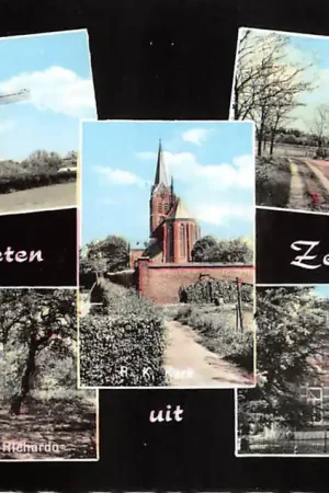 Zeeland (NB) Molen Maria Kapelletje R.K. Kerk Omgeving Kamphuis Richardo en Gemeentehuis Maashorst Peel Noord-Brabant HC47089 Kup teraz