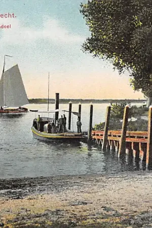 Ekspresowa dostawa Wieldrecht bij Dordrecht Veer naar 's-Gravendeel 1905 Pont Binnenvaart schepen HC46862