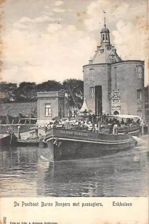 Enkhuizen De Postboot Baron Rengers met passagiers 1900 Scheepvaart Schepen HC46107 Najlepsza cena