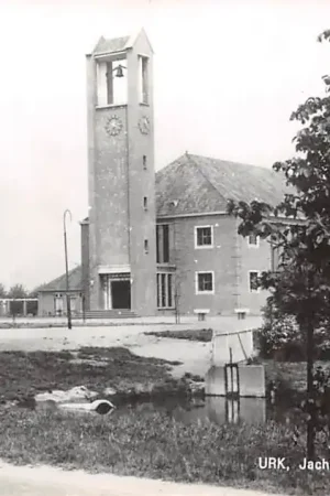 Urk Jachin Boaz Kerk met Pastorie Christelijk Gereformeerde Gemeente HC45545 Autentyczny