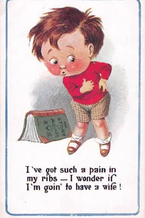 Fantasie Vintage The story of Adam and Eve I've got such a pain in my ribs - I wonder if I'm goin to have a wife! Humor Kind HC45622 Premium