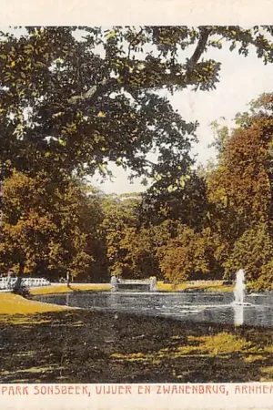 Arnhem Park Sonsbeek Vijver en Zwanenbrug 1925 HC45589 Szybka dostawa