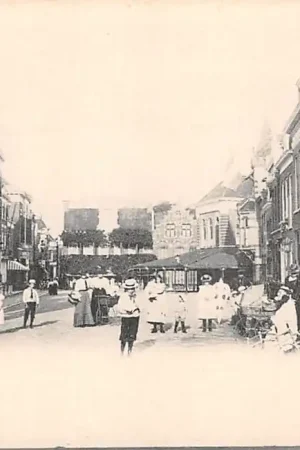 Sneek Marktstraat met volk 1900 HC45403 Ostatnia szansa