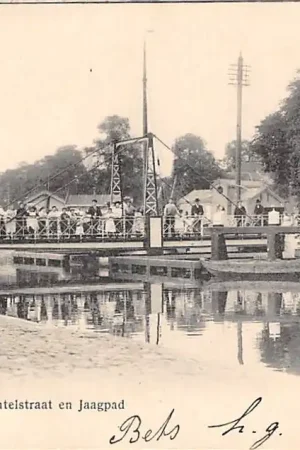Gouda Bolwerk Nieuwe brug over de Wachtelstraat en Jaagpad 1906 Gompers HC45387 Tylko dziś