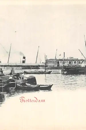 Rotterdam Wilhelminakade met Zee en binnenvaart schepen 1900 HC45380 Nowość