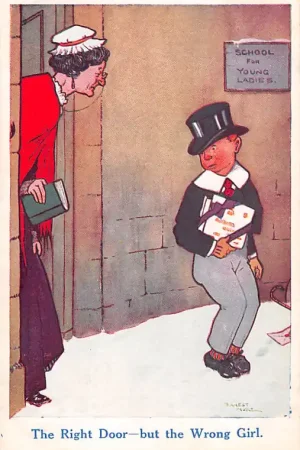 Fantasie The Right Door - but the Wrong Girl Illustrator Ernest Noble Kind Humor HC45266 Bezpieczna płatność