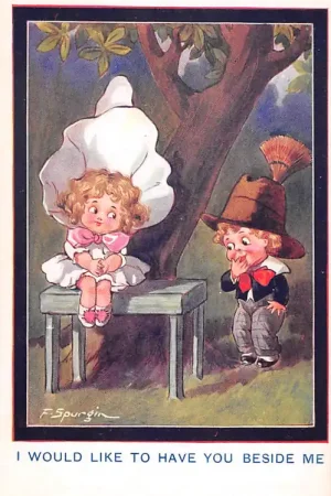 Fantasie Vintage I would like to have you beside me Illustrator F. Spurgin Kind HC45259 Szybka dostawa