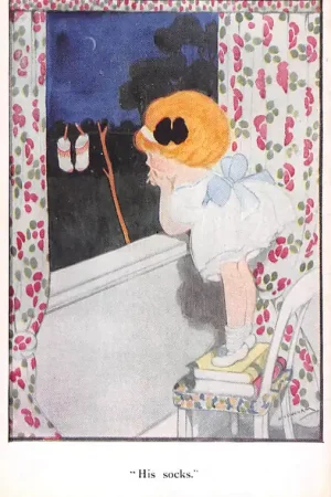 Fantasie Vintage His socks Meisje kijkt naar zijn sokken Kind HC45302 Ostatnia szansa