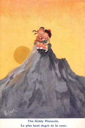 Wyprzedaż Fantasie Vintage Schots paartje The Giddy Pinnacle Les plus haut degre de la cour Illustrator HC45175