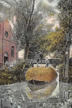 Wysoka jakość Giethoorn boeren met punter bij de kerk Reclame IJ. O. Bekema Bolsward Biscuits en Suikerwerken 1908 HC45064