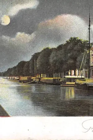 Zamów teraz Rotterdam Schiekade bij nacht met binnenvaart schepen 1905 HC44683