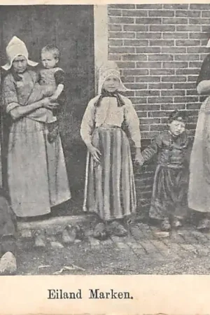 Darmowa dostawa Eiland Marken Vissers gezin in klederdracht Vintage 1900 HC44366