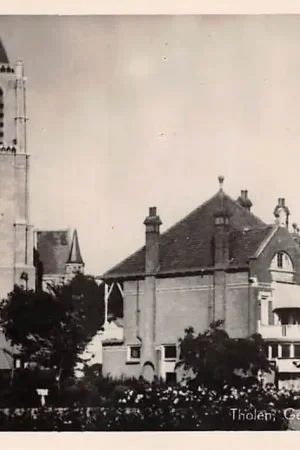 Tholen Gezicht op de Ned. Hervormde Kerk 1949 HC44449 Autentyczny