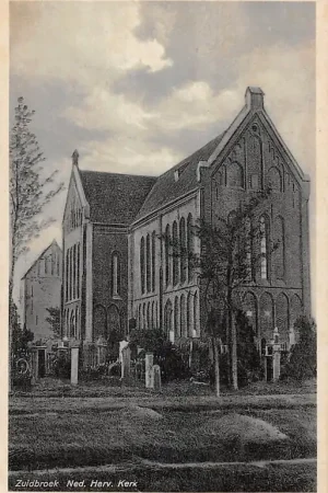Zuidbroek Ned. Hervormde Kerk met begraafplaats Midden - Groningen HC44302 Autentyczny