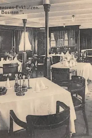 Stavoren Enkhuizen Stoombootveerdienst Eetzaal S.S. C. Bosman 1927 Veer Schepen Scheepvaart HC43855 Zamów teraz