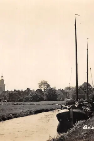 Darmowa dostawa Joure Gezicht op Joure Fotokaart Newo Binnen vaart schepen Scheepvaart Friesland HC43964