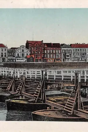 Autentyczny Arnhem Schipbrug in de Rijn 1924 Scheepvaart HC43480